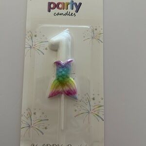 Mermaid Number 1 Birthday Candle.  BRAND NEW Happy 1st. Birthday.